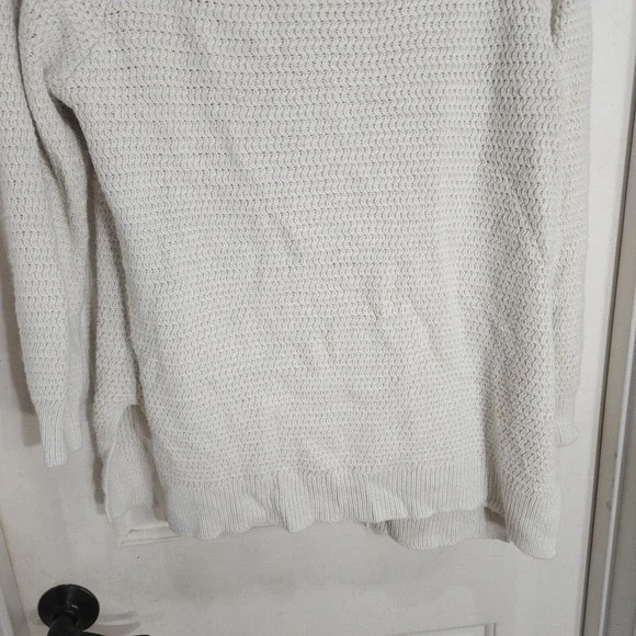 Fat Face Cardigan Sweater Womens 8 White Long Sleeve Pockets Open Front Knit - Picture 6 of 10